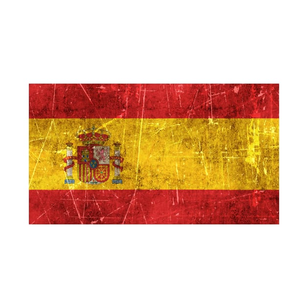 Vintage Aged and Scratched Spanish Flag by jeffbartels