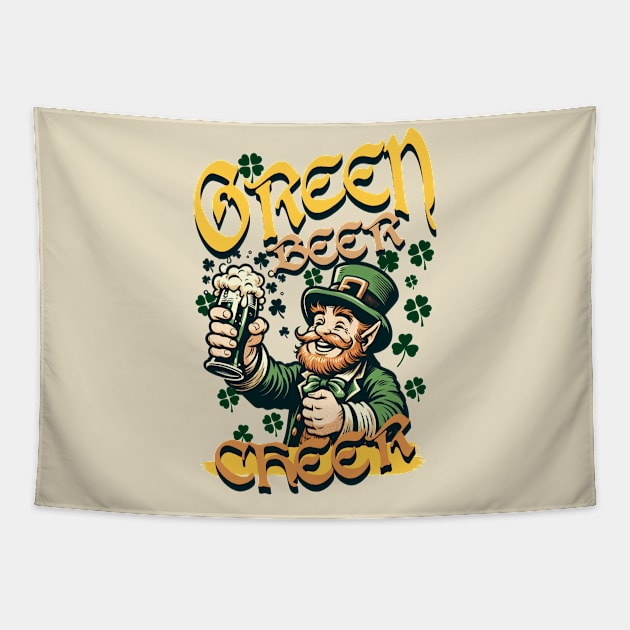 St Patricks Day Green Beer Cheer Tapestry by TaansCreation 