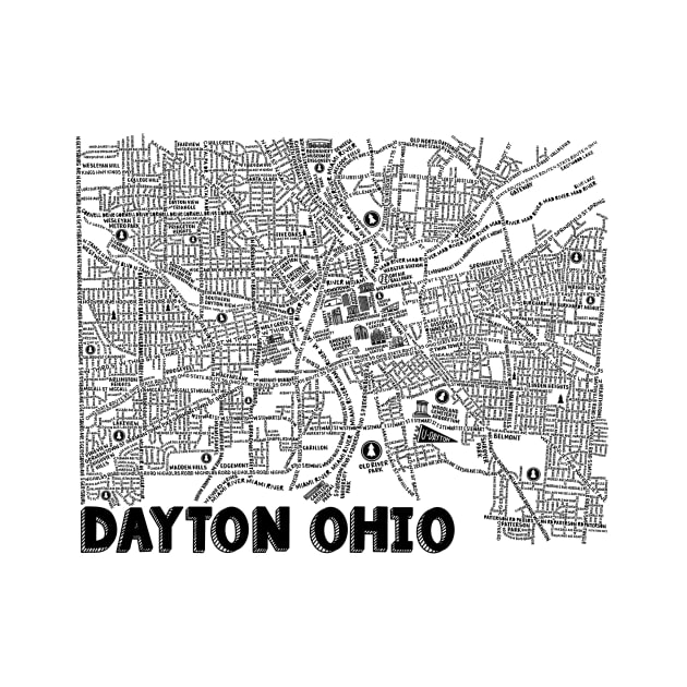 Dayton Ohio Map Art by fiberandgloss