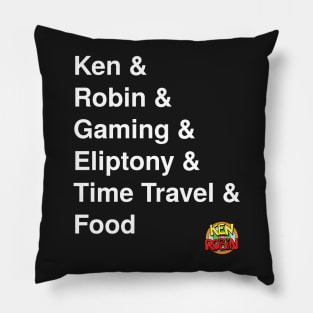 Ken & Robin & Gaming White Letters Pillow