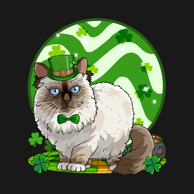 Birman Cat St Patricks Day Leprechaun by Noseking