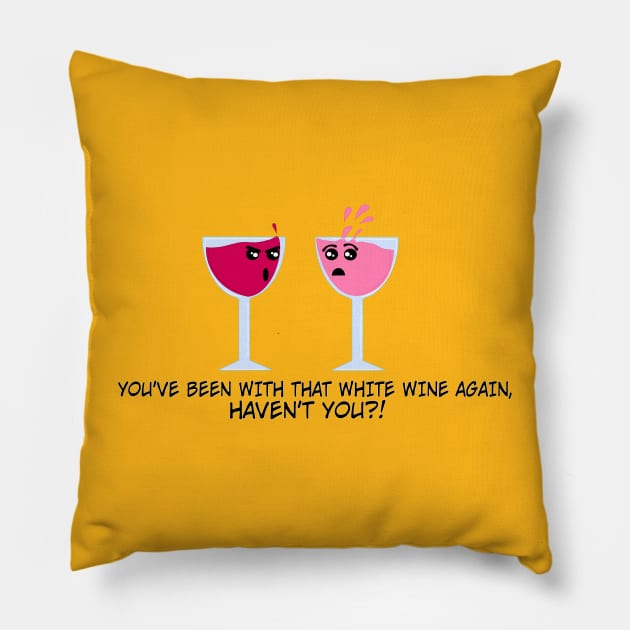 Wine Funny Cartoon Pillow by sillyindustries