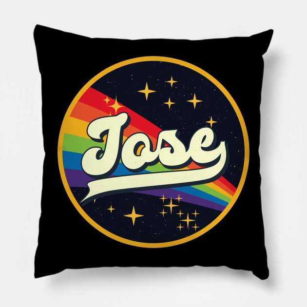 Jose // Rainbow In Space Vintage Style Pillow by LMW Art