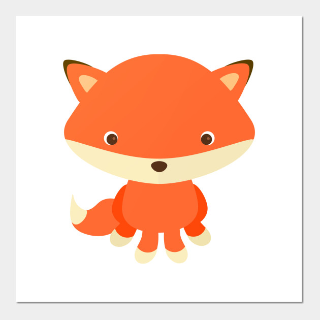 Cute Kawaii Red Fox Kids Children Art Illustration Story Book Fantasy Woodland Animal Red Fox Posters And Art Prints Teepublic