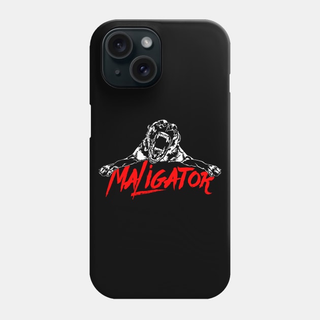 Funny Belgian Malinois Maligator dog portrait Phone Case by wilsigns