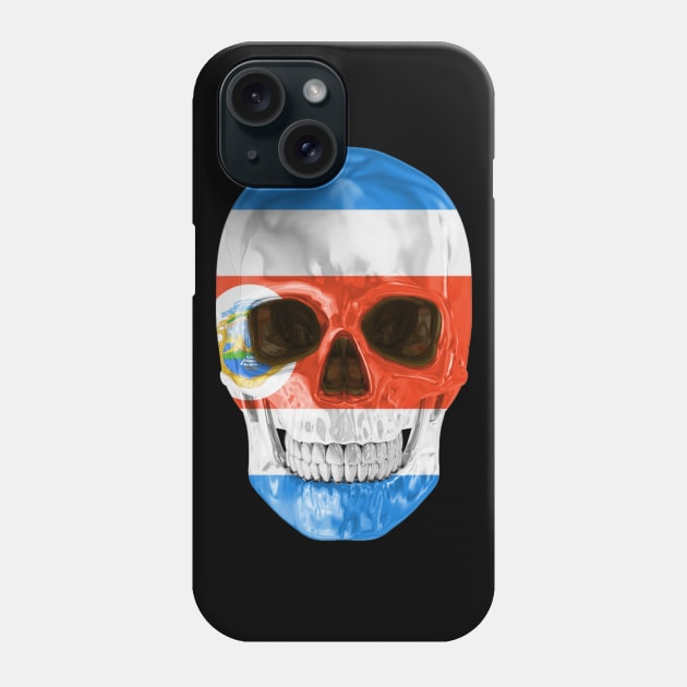 Costa Rica Flag Skull - Gift for Costa Rican With Roots From Costa Rica Phone Case by Country Flags