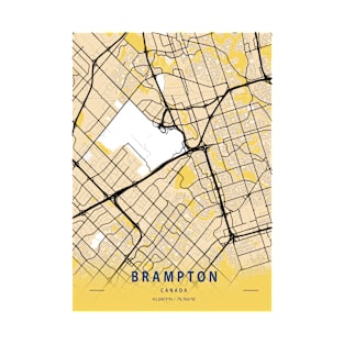 Brampton - Canada Yellow City Map T-Shirt