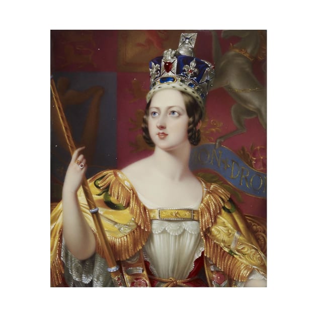 Portrait of Queen Victoria in her coronation robes - Henry Pierce Bone by themasters