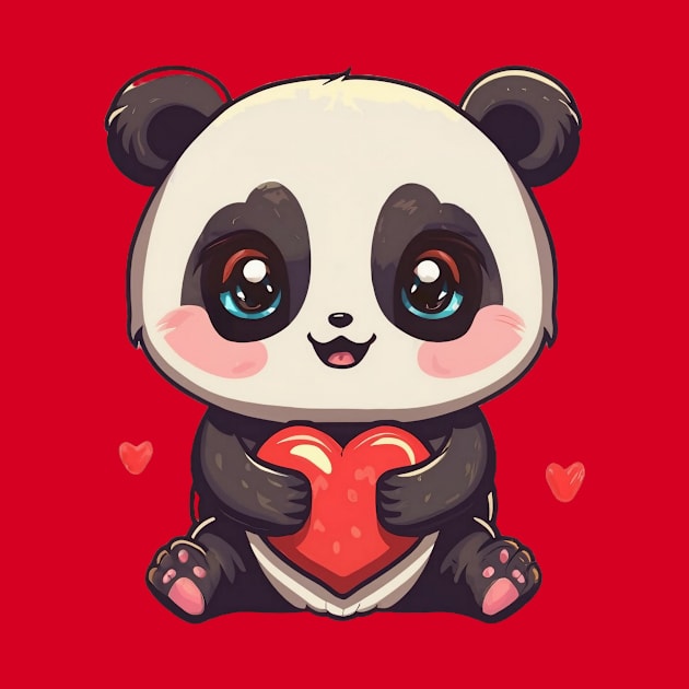 Panda bear with its hearts by culturageek