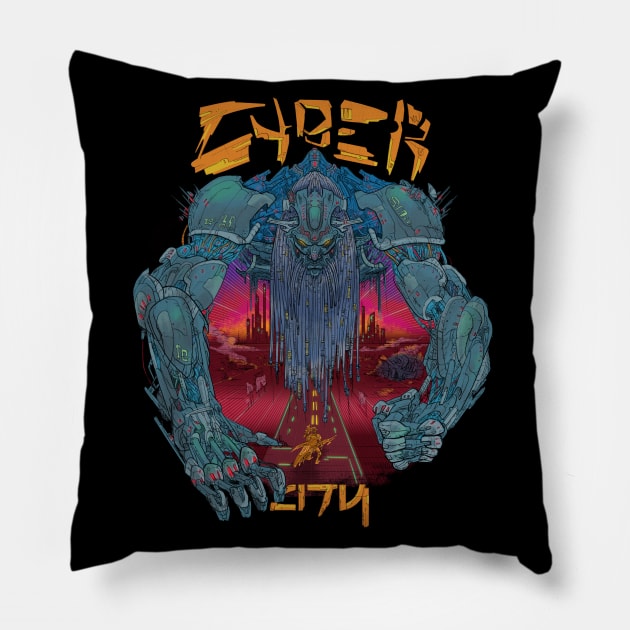 CYBER CITY Pillow by Figzy