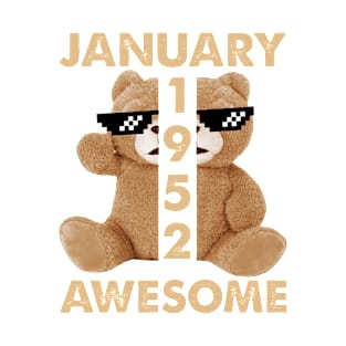 January 1952 Awesome Bear Cute Birthday T-Shirt