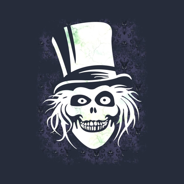 Hatbox Ghost With Grungy Haunted Mansion Wallpaper by wyckedguitarist