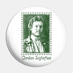 Gordon Lightfoot / Retro Style Country Fan Design Pin