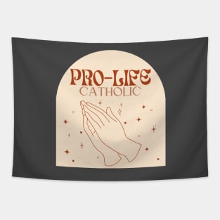 pro-life Catholic trendy neutral boho aesthetic- march for life Tapestry