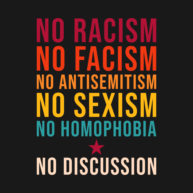 No Racism Facism Antisemitism Sexism Homophobia No Discussion by MMROB
