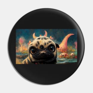 Emma the Pugosaurus Pin