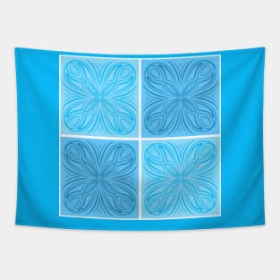 Tile pattern blue Tapestry