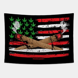 American Flag Blunt Weed Lovers Design Tapestry