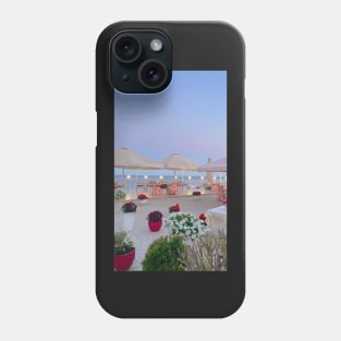 Cafe on the beach at sunset Phone Case