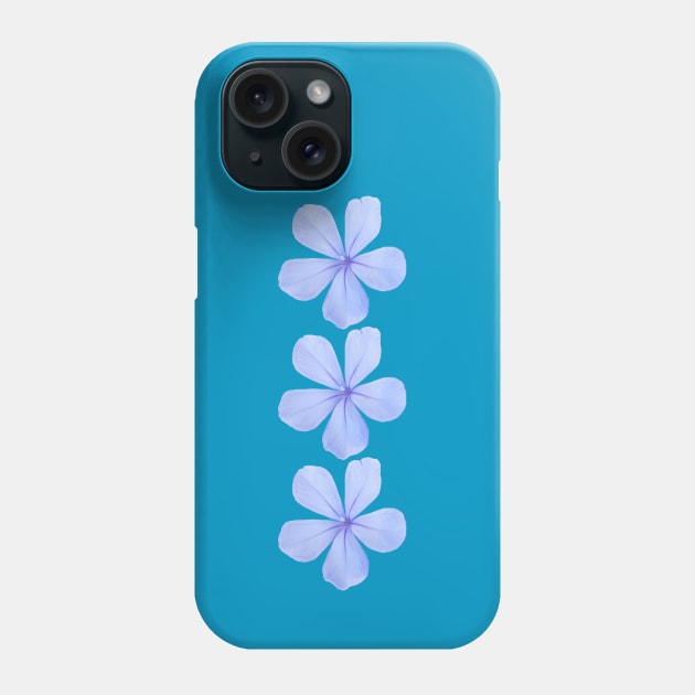 Three Blue Flowers Floral Photo Phone Case by ellenhenryart