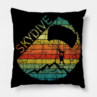 Retro Vintage Skydiver Skydiving Parachuting Skydive Gift Pillow