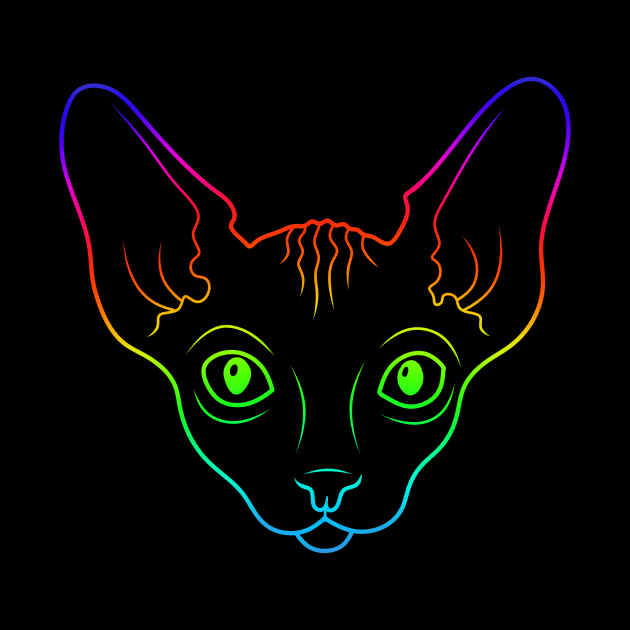 Rainbow sphynx cat by ArtFork