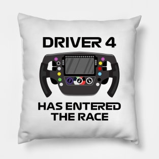 'Driver 4 Has Entered The Race' Funny Kids F1 Pillow