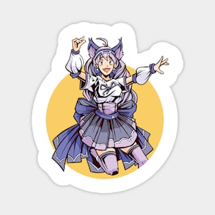 Anime Cat Girl Jumping Magnet