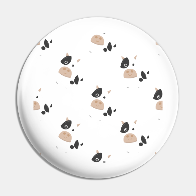 Baby Animals Farm Cow Pattern - Cow - Pin | TeePublic