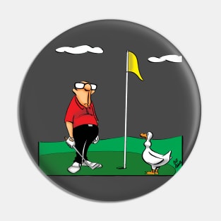 Funny Spectickles Golf Goose Cartoon Humor Pin