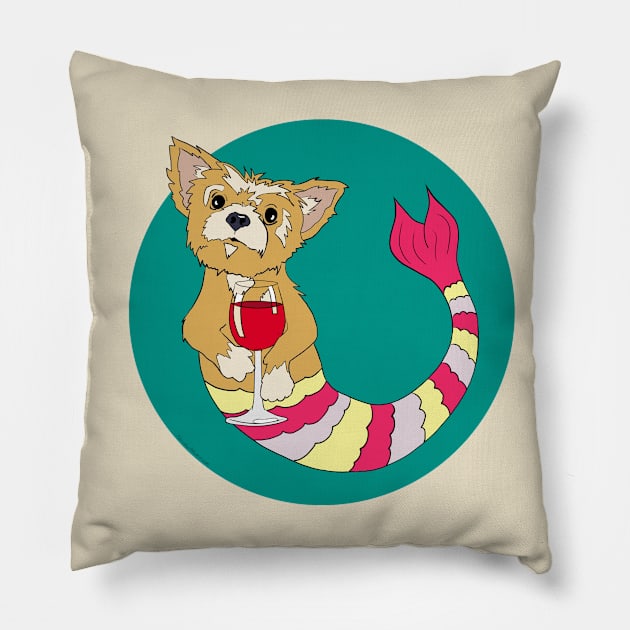 Ralph the Yorkie Pillow by abrushwithhumor
