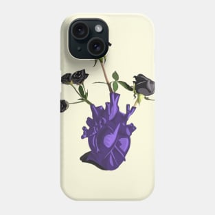 black rose heart Phone Case