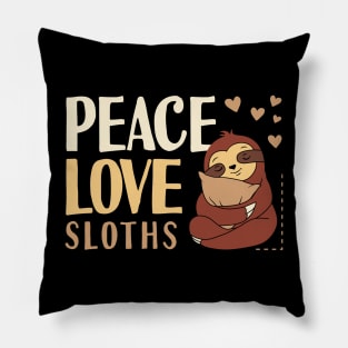 Peace Love Sloths Pillow