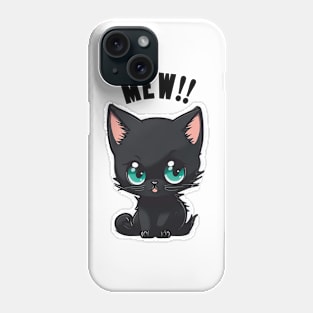 Suuper Cute Black Kitten. MEW!! Phone Case