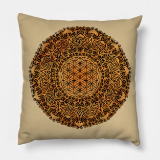 Pergamino flower of life mandala Pillow