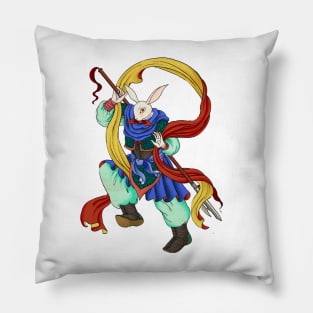 Minhwa: Rabbit God from Asian Zodiac Pillow