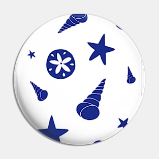 Navy Sea Shell Pattern Pin