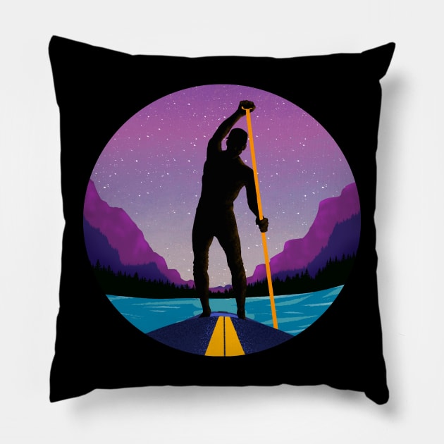 6 AM SUP Club (circle design) Pillow by comecuba67