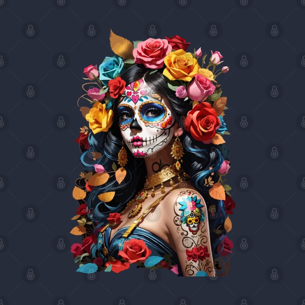 Sugar Skull girl, Dia de los Muertos by CatCoconut-Art