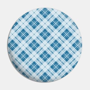 Light Blue tartan plaid winter pattern Pin