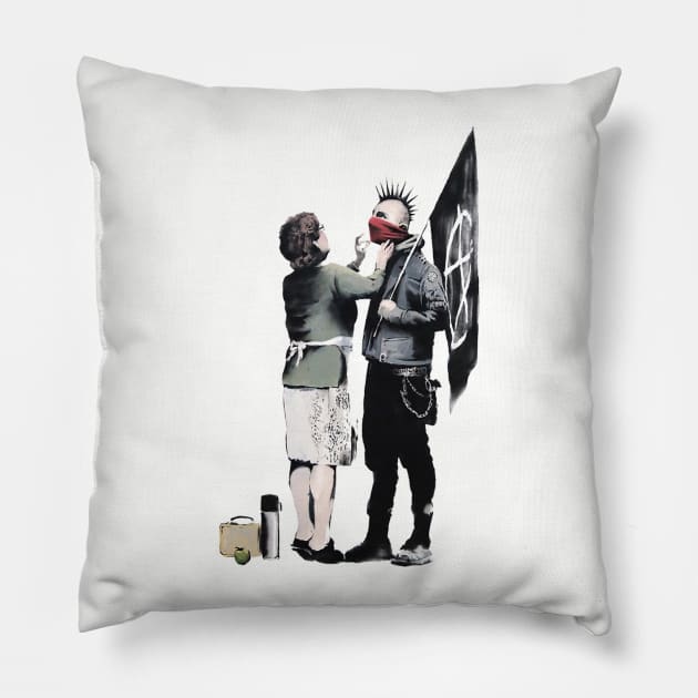 Mum and Anarchist Son Pillow by Kehops01