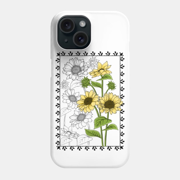 Sunflowers Art Phone Case by Designoholic