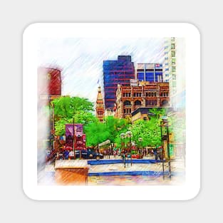 Denver Pedestrian Mall Sketched Magnet