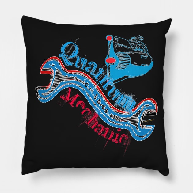 Quantum Mechanic and His Old Pal Red Shift Pillow by vivachas