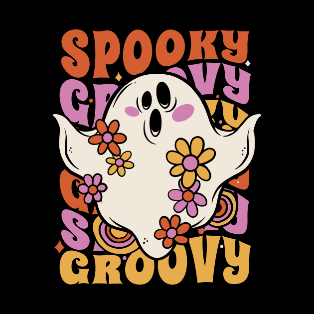 Spooky & Groovy Ghost // Vintage Halloween Spooky Vibes by SLAG_Creative