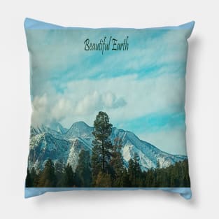 Snow Covered Mountains Beautiful Earth Pillow