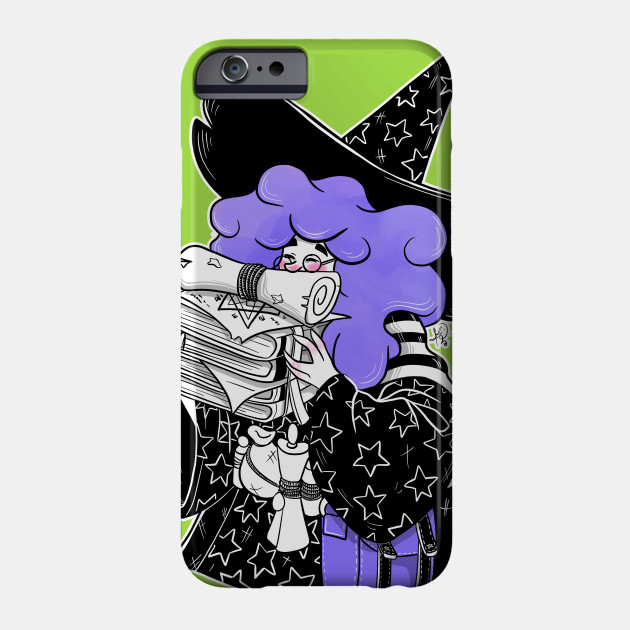 The Bookworm Witch Purple Hair Witch Phone Case Teepublic