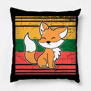 Retro Fox Colourful Pillow