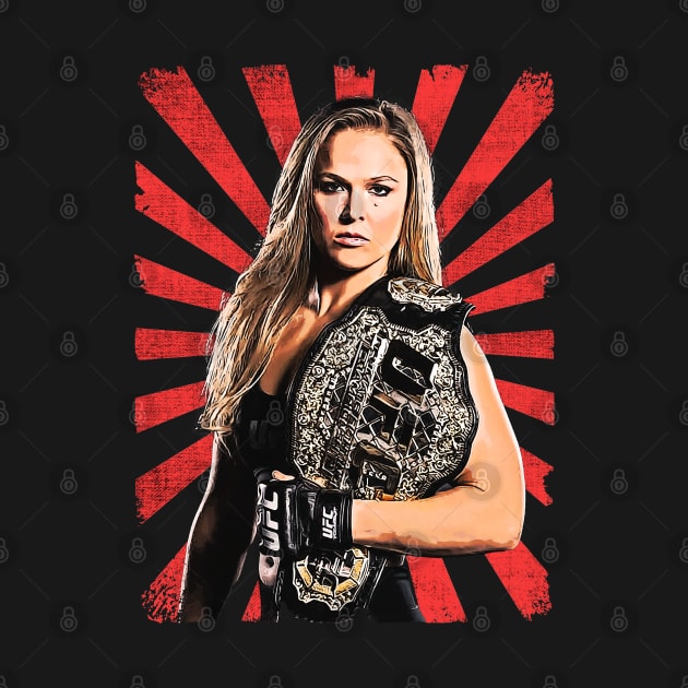 Ronda Rousey Wrestling Vintage Fan Art by Sakonipopart