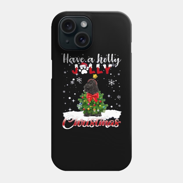 Have A Holly Jolly Christmas Miniature Poodle Dog Xmas Tree Phone Case by cyberpunk art